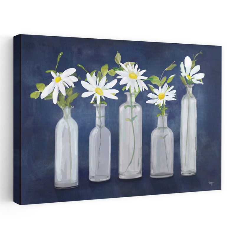 «Daisies In A Row», marguerite contemporaine, art floral printanier, H 48 po x l 32 po