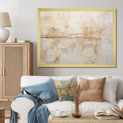 Beige et blanc, minimalisme intemporel - peinture abstraite, art mural