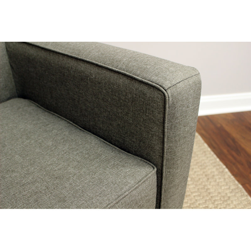 Upholstered Armchair, Quartz Performance Basketweave
