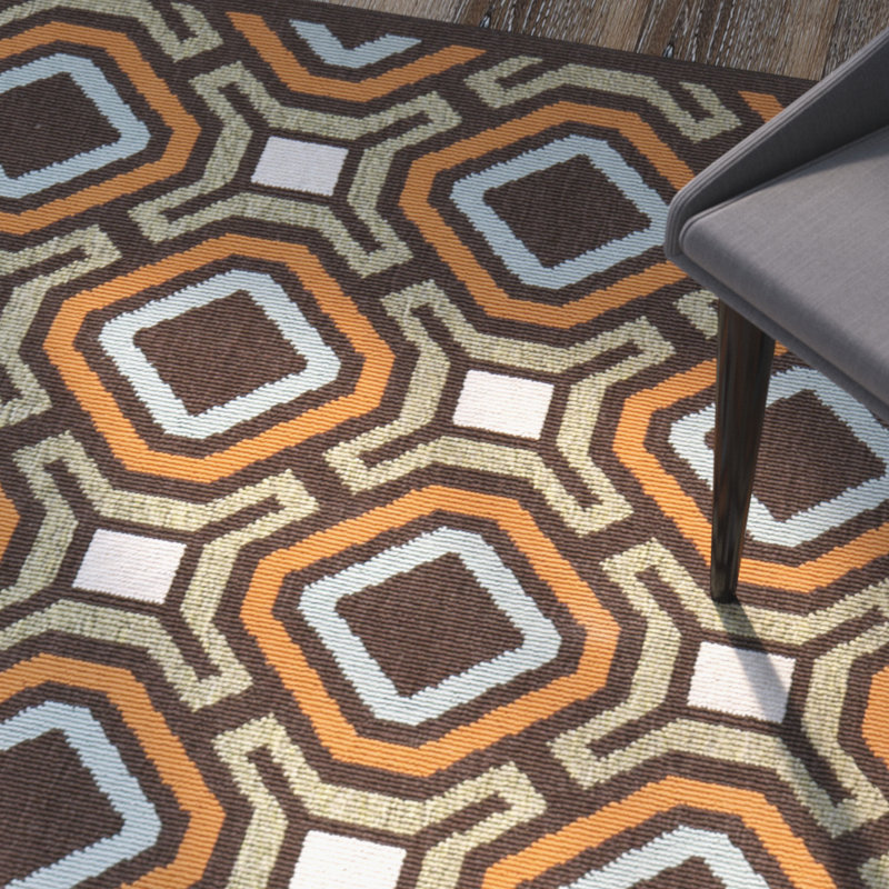 Amatia Performance Geometric Indoor/Outdoor Area Rug, Rectangle 6'7" x 9'6"