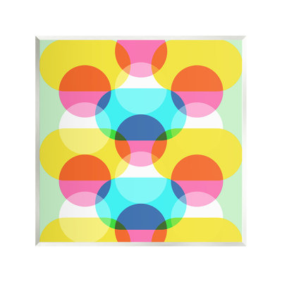 Vivid Layered Shapes Pattern Wall Plaque Art by Lil' Rue