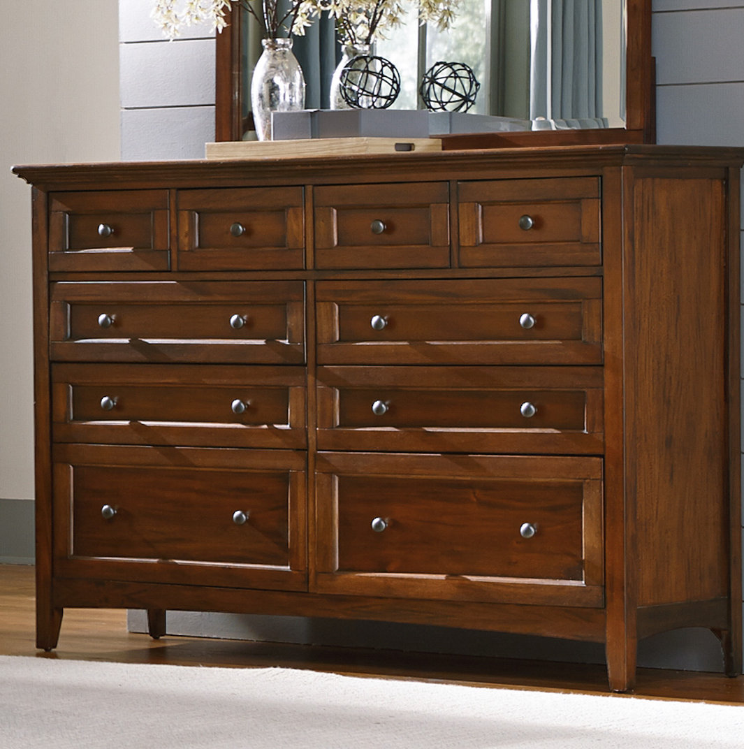 Melusina 60" Mahogany Double Dresser, Cherry Brown