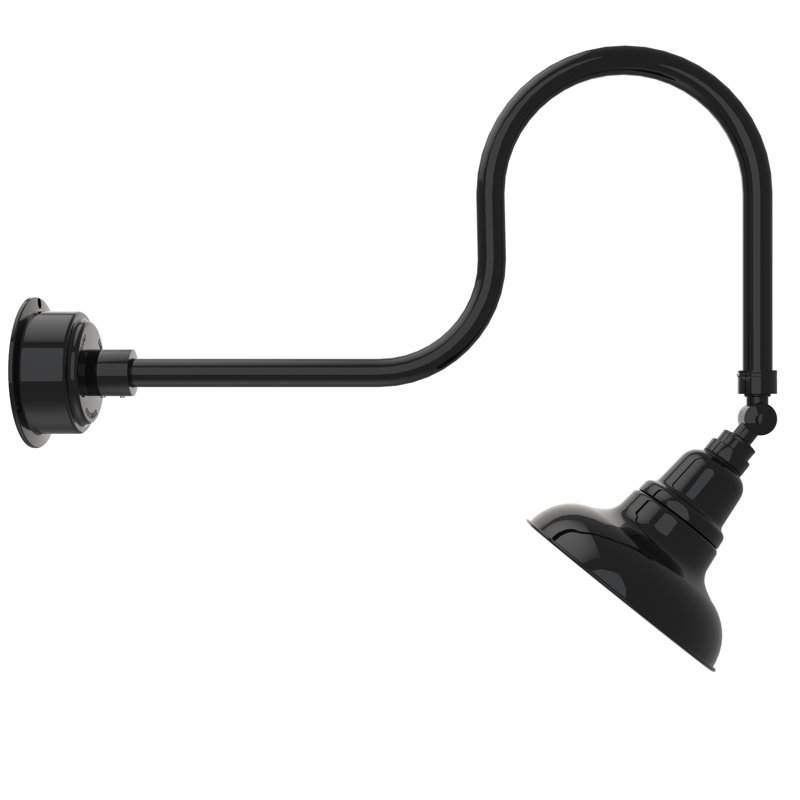 Luminaire de grange d'extérieur à DEL Adesh, Noir