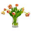 DOUBLE TULIP WITH LEAVES IN CYLINDER