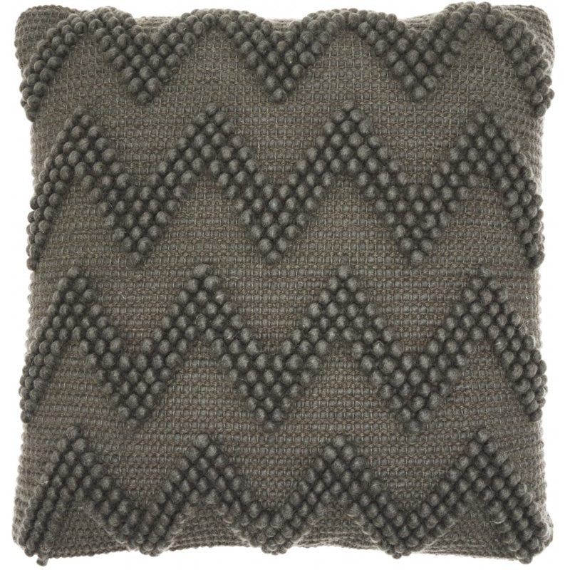 Boho Textural Chevron Throw Pillow, Dark Gray