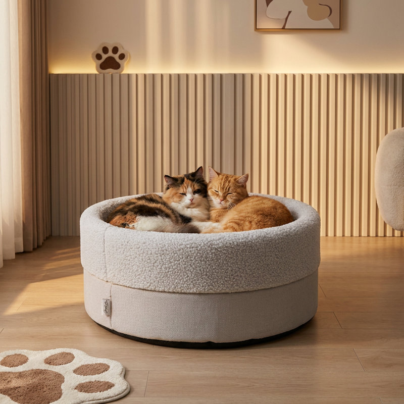 Bolster Pet Bed, Gris