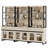  Home Office Furniture Set: 59In Modern Executive Desk With Charging Station & Drawers And Three 72In Tall Bookcases With Storage Cabinet, Home Office Furniture For Living Room-1215957172-1216393726