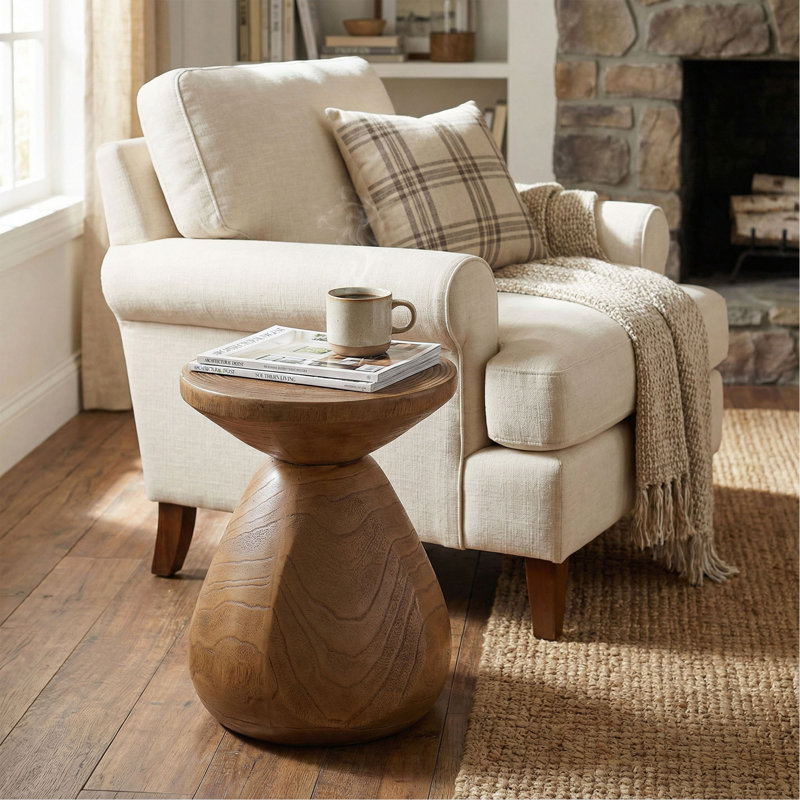 Table d'appoint en bois pour patio Patti MGO, finition grain de bois, ensemble de 1