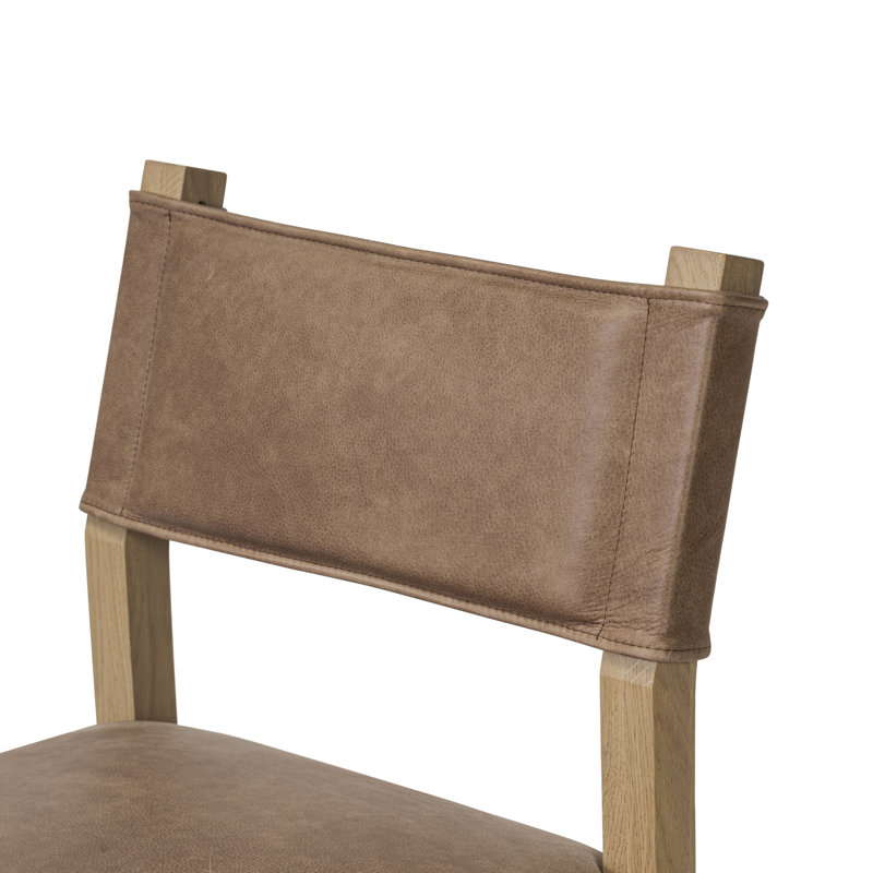 Ferris Stool, Palermo Cigar/Genuine Leather, Counter Stool (25.98" Seat Height), Light Oak