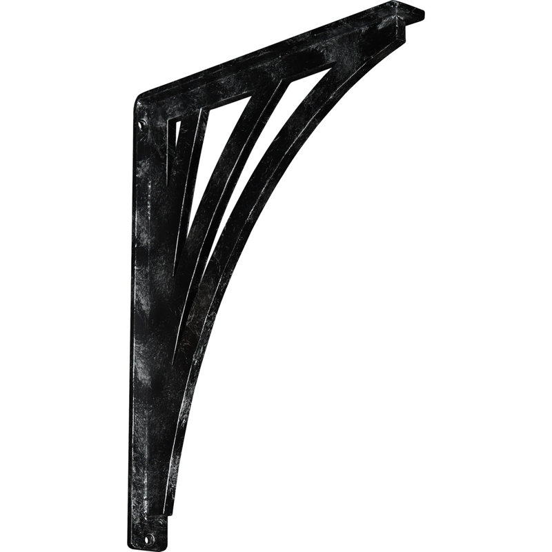 Support en fer forgé Nevio, H 15 po x l 1,5 po x p 12 po, Argent antique