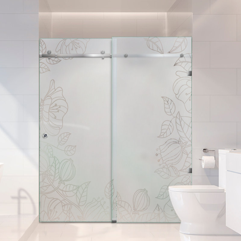 Portes de douche coulissantes en verre l 66 po x H 80 po, Gauche, Semi-privé