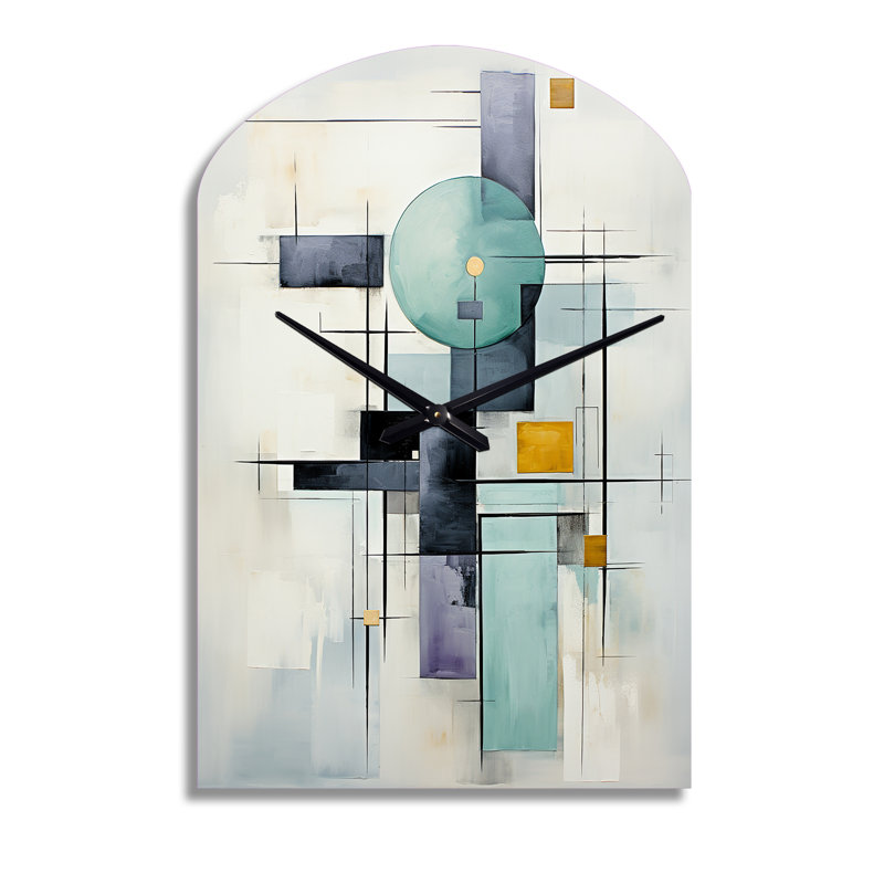 Horloge murale en métal blanc blanc et bleu, Moyenne