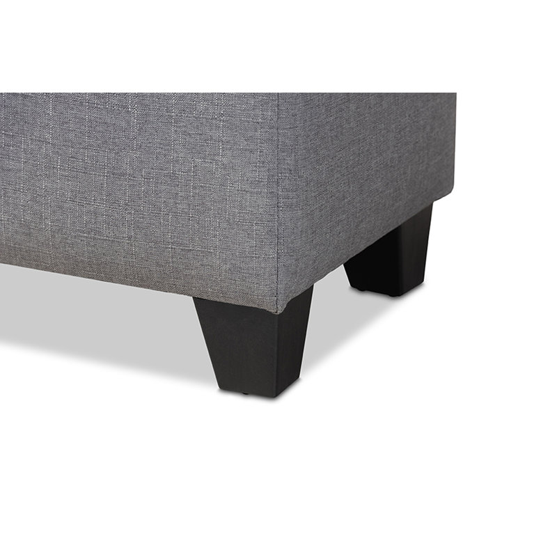 Repose-pieds rangement touffeté Kanyi, Gris