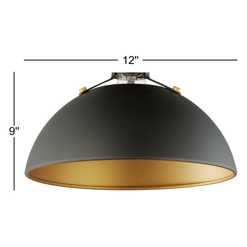 Argente Flushmount, Antique Brass/Black