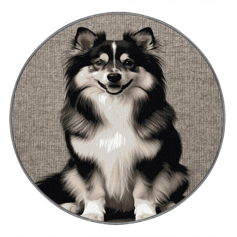  Tapis lavable finlandais Lapphund Dogs, Rond 5 pi