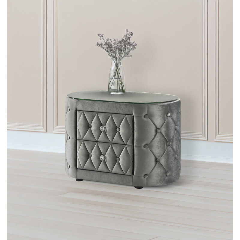 Table de chevet Voltare - gris, Gris