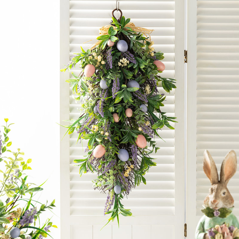 28"H Easter Egg & Lavender Teardrop