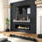 Mirrored Floating Shelf with Crushed Diamond fireplace shelf-1631814320