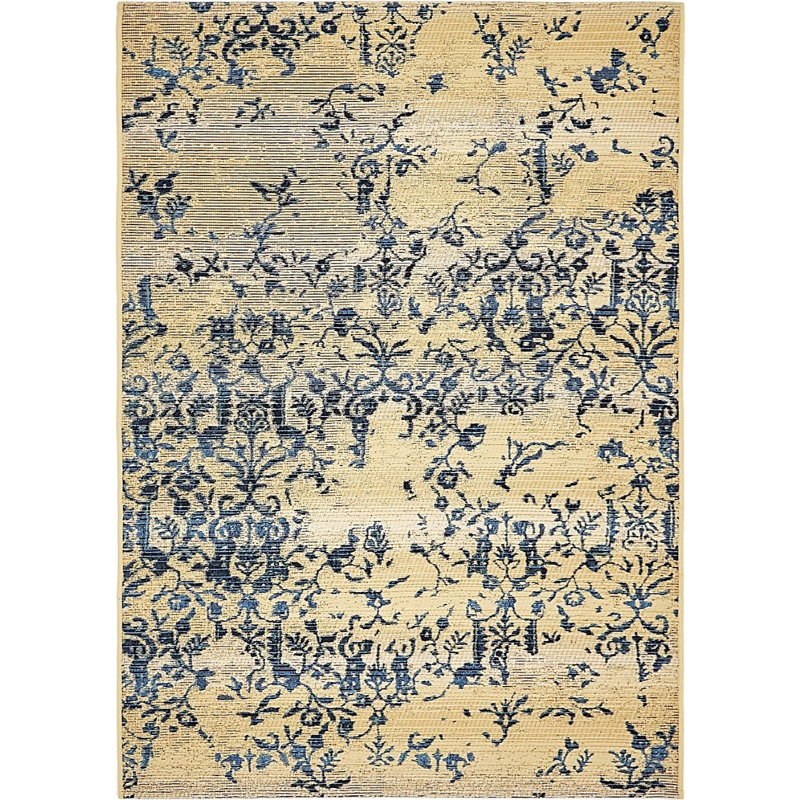 Outdoor Veranda Area Rug Bamboo Color, Rectangle 4' x 6'