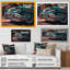Gros plan d'une voiture rétro classique - reproduction sur toile-87372084-87372088