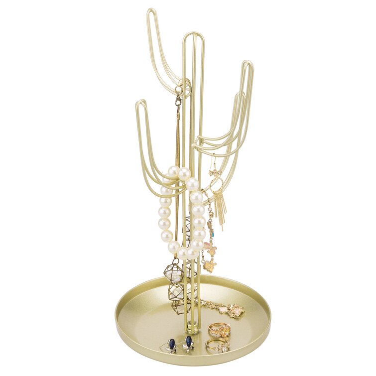Cactus Gold Metal Jewelry Stand Everly Quinn