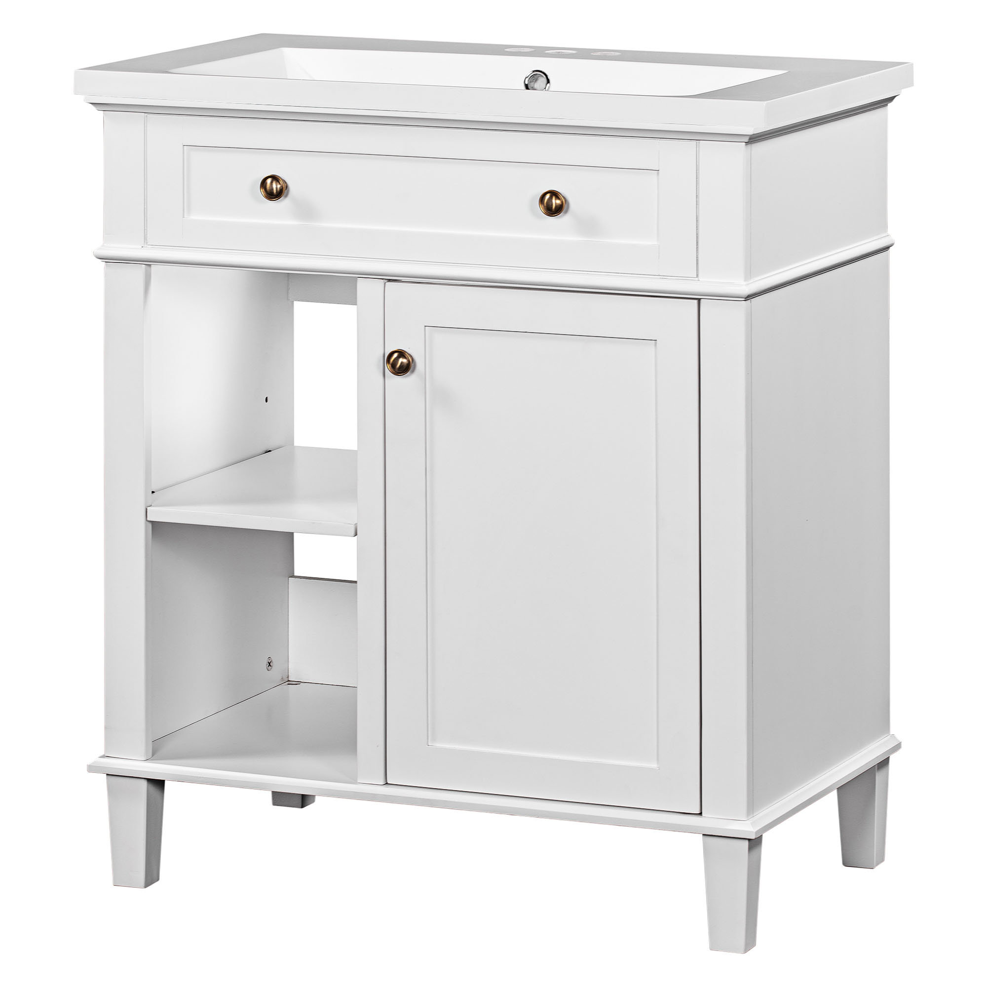 Winston Porter Milvert Free Standing Single Bathroom Vanity With