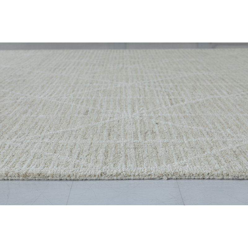 Crossover Hand Tufted Area Rug in Beige, Rectangle 5' x 8'