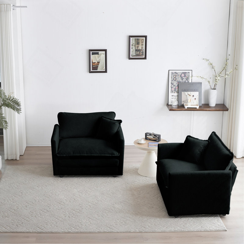 Accent Chair Set Of 2, Black