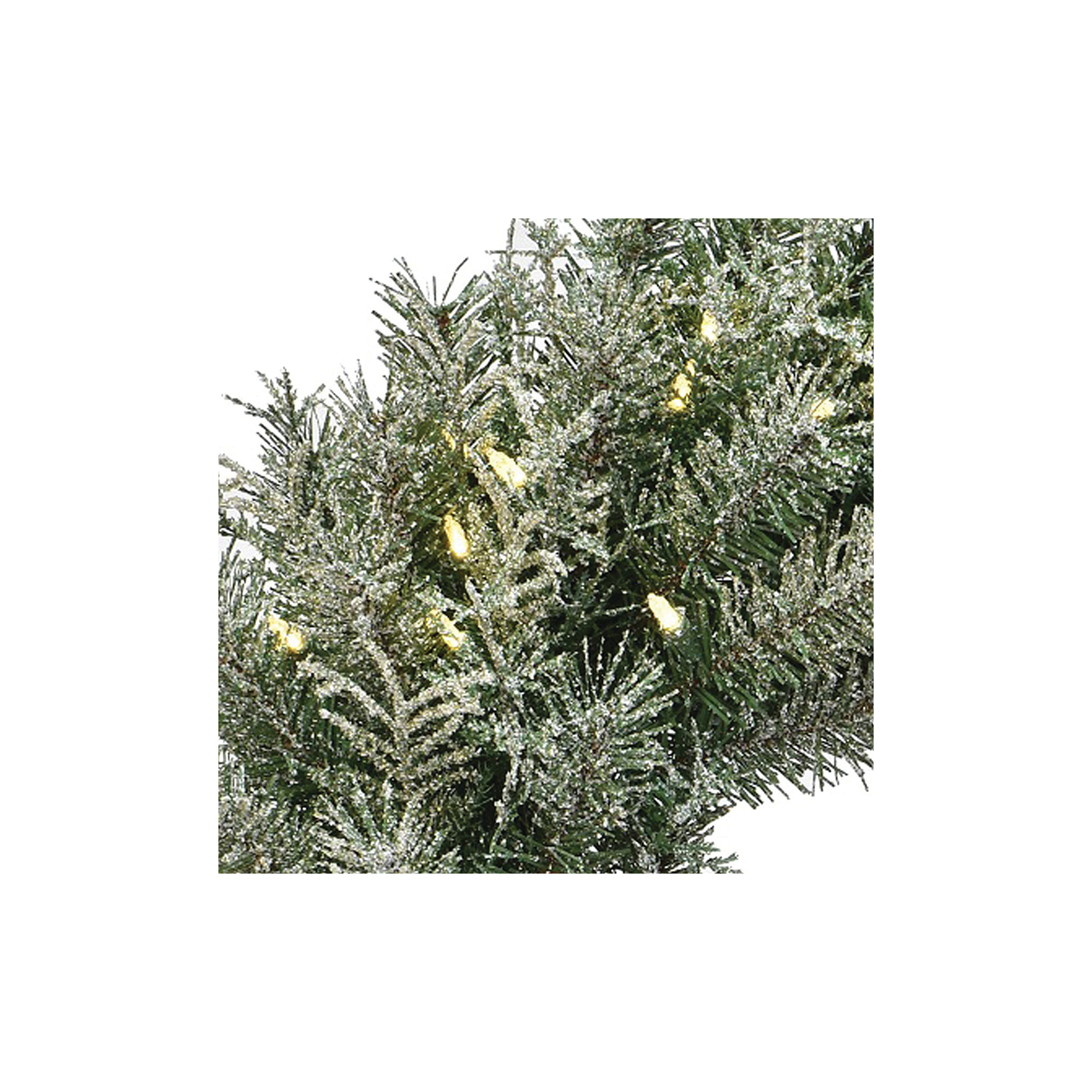 The Holiday Aisle® 24" Snowy Stonington Fir Wreath with Battery Operated LED Lights