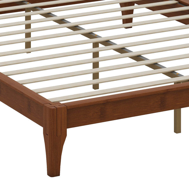  Base de lit plateforme en bois de bambou sec Elziabeth, Double