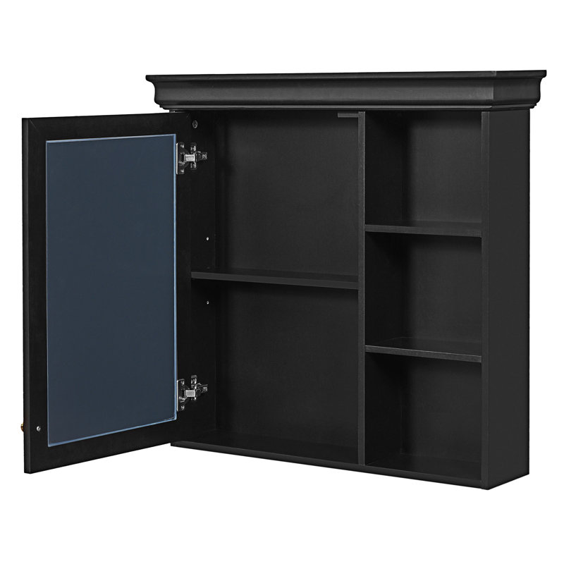 Armoire à pharmacie murale avec miroir, Noir