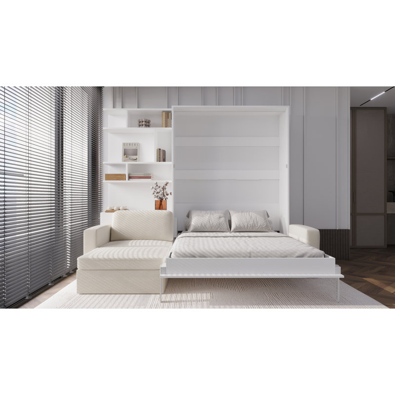 Neidelin Upholstered Bed, White/Cream