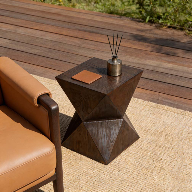 Table d'appoint en béton de 14,25 pouces, Naturel