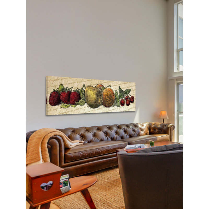 Fruit and Veg A - Reproduction de publicité panoramique sur toile tendue, H 15 po x l 45 po x P 1,5 po