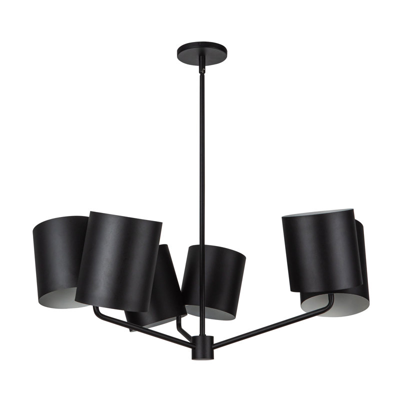 Lustre moderne 30 lumières Keiko, Noir mat