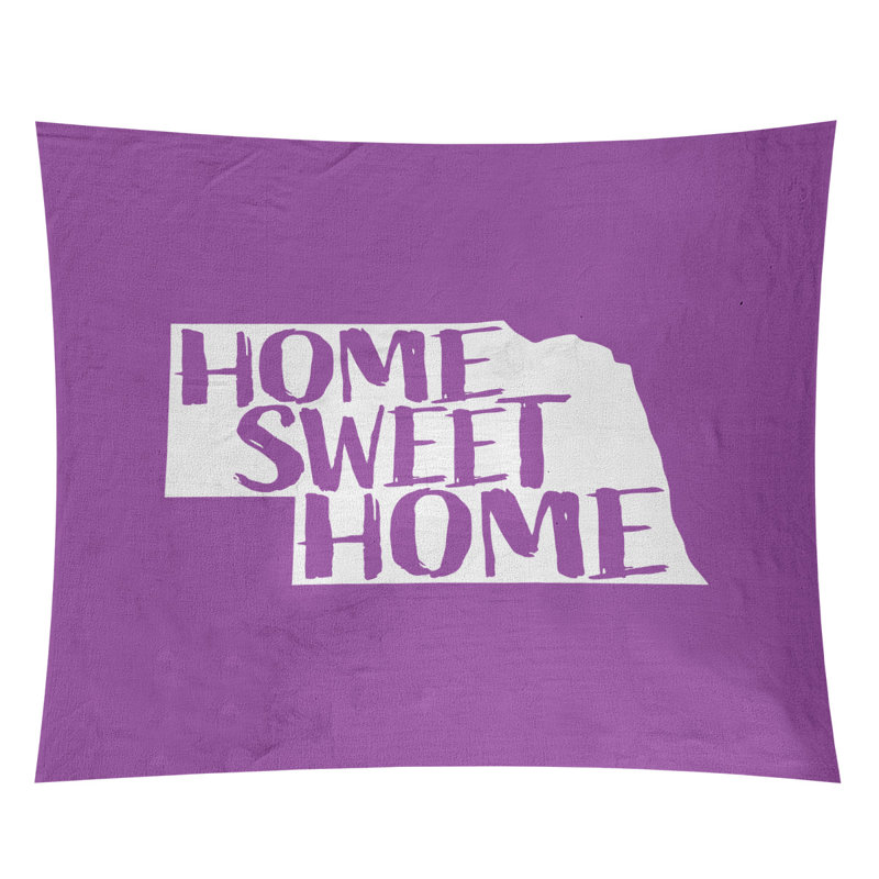 Tapisserie Home Sweet Nebraska, H 68 po x l 80 po, Violet