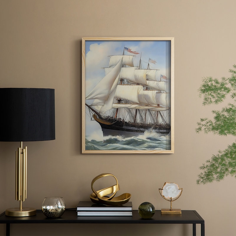 NAUTICAL Series LX, reproduction encadrée - bois massif, Naturel, H 30 po x l 24 po