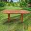 Annekatrin Oval Eucalyptus Extendable Outdoor Dining Table With Umbrella Hole , 100cm W 150cm D