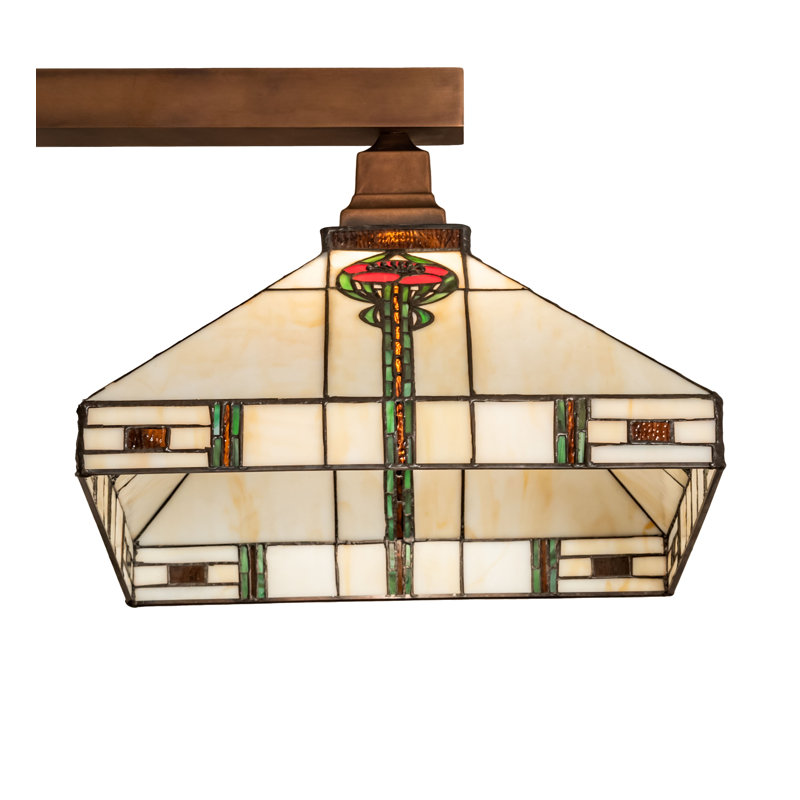 38.5" Long Parker Poppy 2 Light Island Pendant, Light Brown
