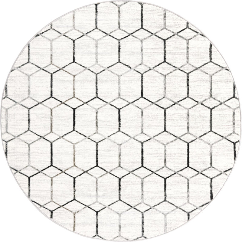 Eshin Geometric Indoor Rug, Round 7'