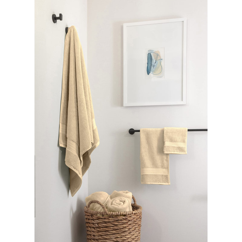 6 Piece 100% Organic Cotton Towel Set, Dune Tan