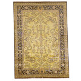 Hand Knotted Wool Area Rug in Gold And Black