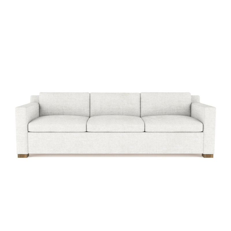 Canapé Mercer, H 33,5 po x l 84 po x P 39 po, Velours écrasé albâtre, Patiné