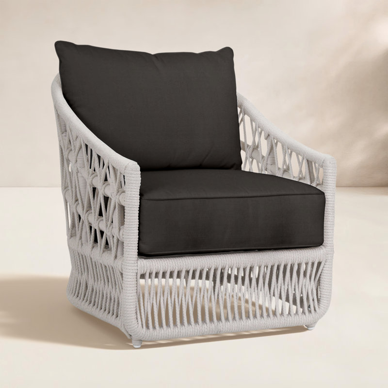 Lucan Patio Chair with Sunbrella Cushions, Spectrum Carbon Sunbrella® Plainweave