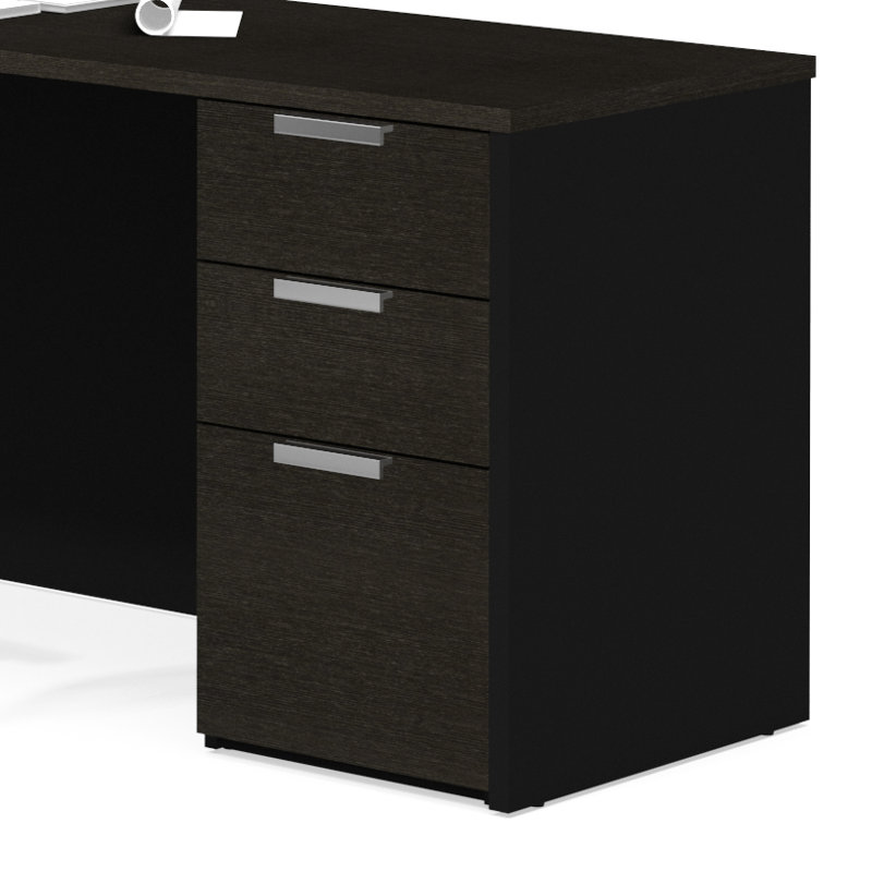 Glidden Reversible U-Shape Executive Desk with Pedestal, Deep Gray