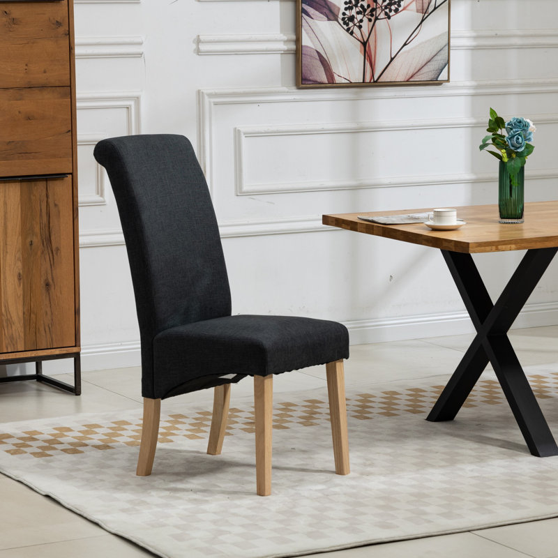 Rimini 0cm H Upholstered Dining Chair, Polyester Blend/Black
