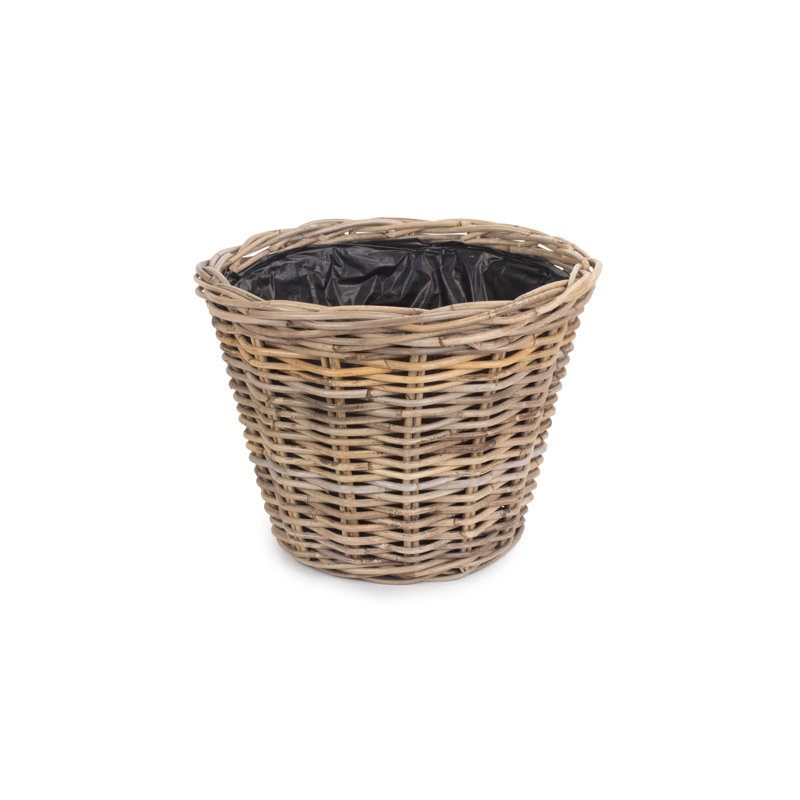 Rattan Planter Basket with Lining, 34cm H x 45cm W x 45cm D
