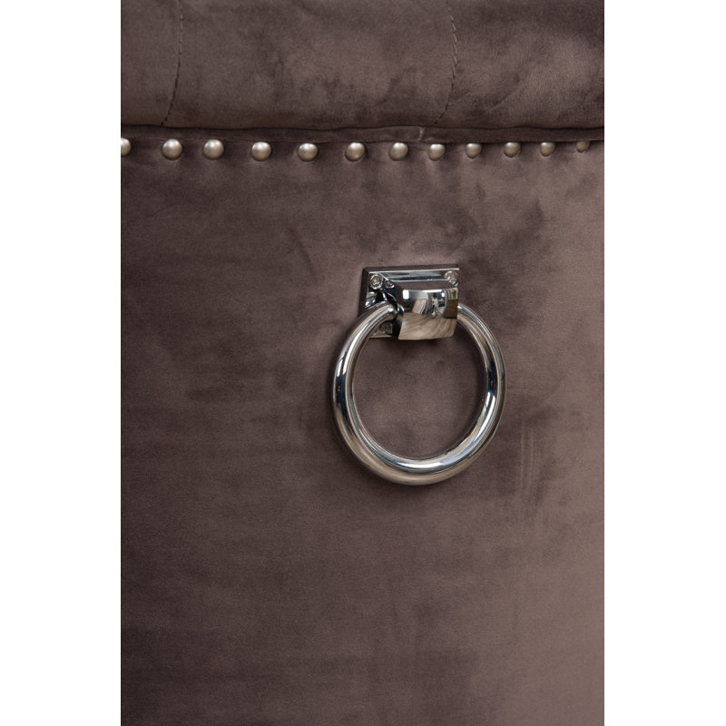 Willse Velvet Upholstered Wing Back Side Chair, Brown, Dark Brown