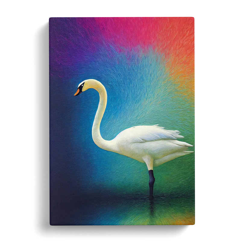Swan Colour Field - Wrapped Canvas, 60cm H x 40cm W x 3cm D