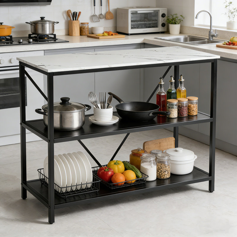 Taziya 3-Tier Console Table with Open Shelves
